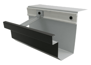 A metal bracket with a black rubber strip attached.