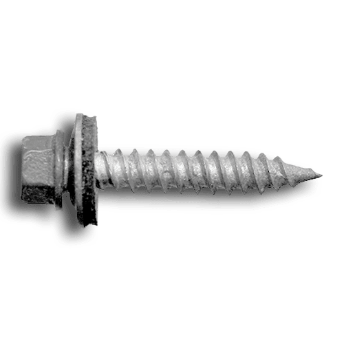 A single silver screw with a hexagonal head and washer.