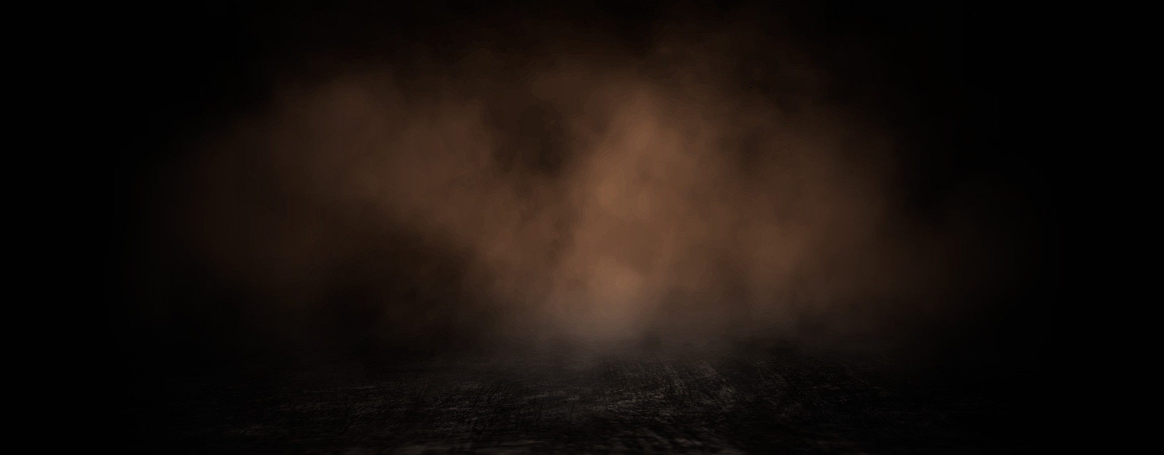 Dark brown smoke or fog over a black surface.